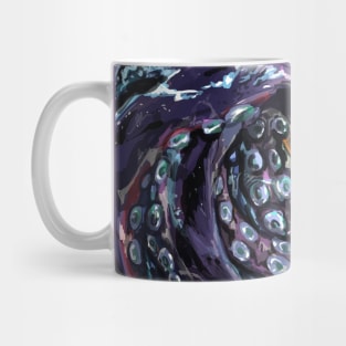 Kraken vs Greek vessel Blue Mug